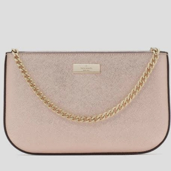Kate Spade Women's Kenzie Limited Rose Gold Shimmer  Pochette Bag NWT - Picture 1 of 8
